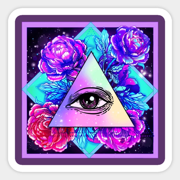 Colorful Eye Sticker by BigOrangeShirtShop